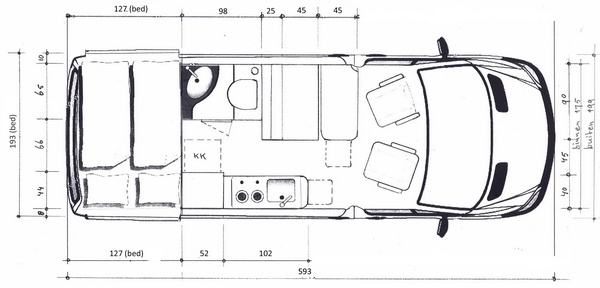 BusCA plattegrond maten