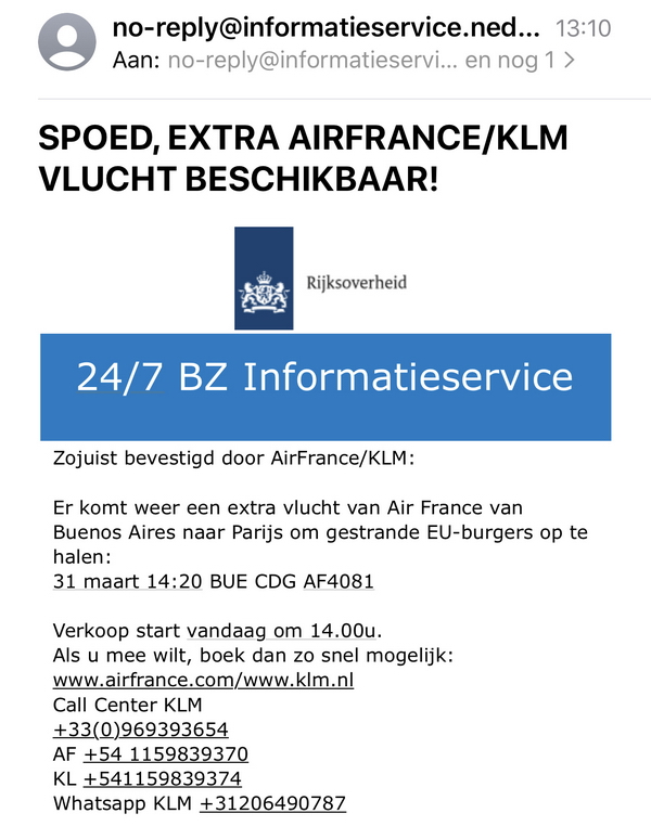 AR 0320 557 TT onze vlucht
